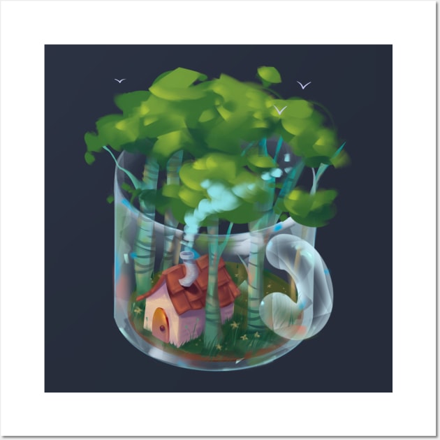 Cozy Forest in a Mug Wall Art by Claire Lin